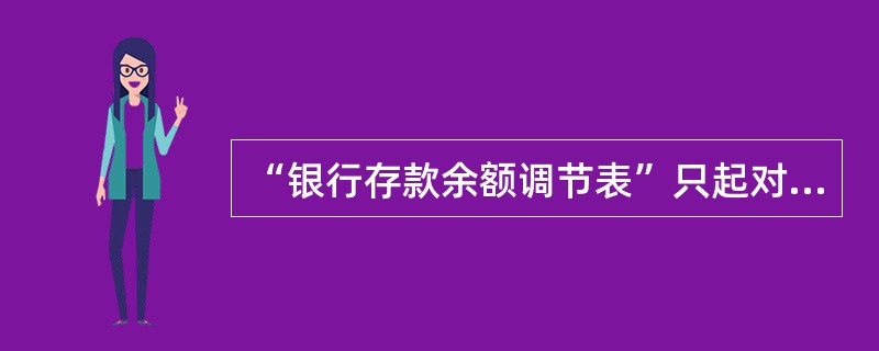 “银行存款余额调节表”只起对账的作用，不能作为登记账簿的依据，所有未达账项只能待