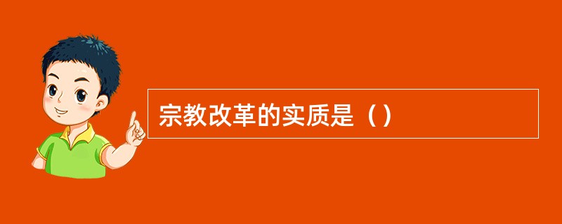 宗教改革的实质是（）