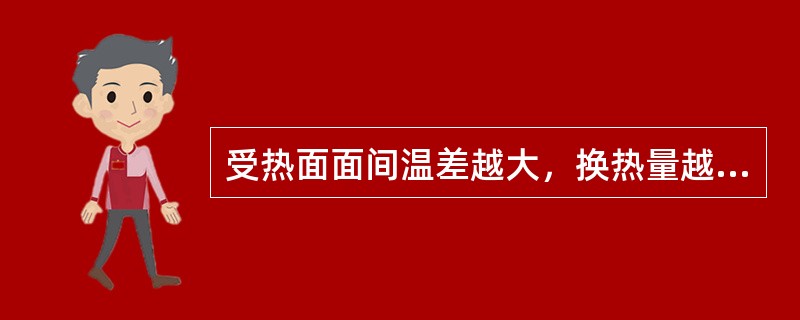 受热面面间温差越大，换热量越大。对流换热热阻越大，则换热量也越大。