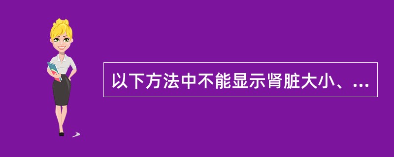 以下方法中不能显示肾脏大小、位置和形态的检查是（）。