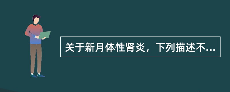 关于新月体性肾炎，下列描述不正确的是（）。