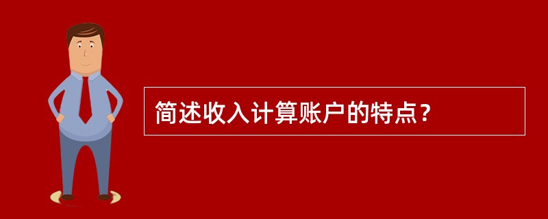 简述收入计算账户的特点？