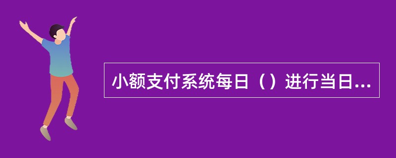 小额支付系统每日（）进行当日日切处理。