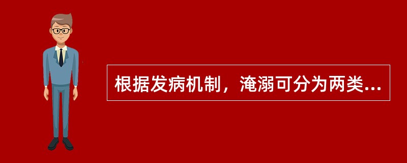 根据发病机制，淹溺可分为两类，____________和____________