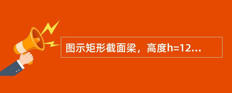 图示矩形截面梁，高度h=120mm，跨度l=1m，梁中点受集中力P，两端受拉力S