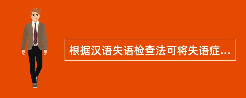 根据汉语失语检查法可将失语症分（）