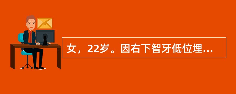 女，22岁。因右下智牙低位埋伏阻生，要求拔除。下列不正确的是（）。