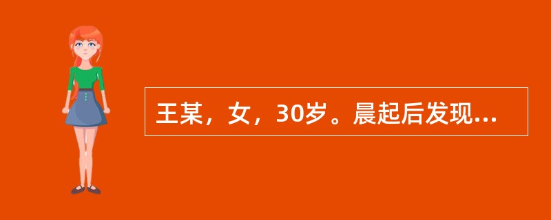 王某，女，30岁。晨起后发现右侧项背牵拉疼痛，头向右侧倾斜，颈项活动受限，针灸治