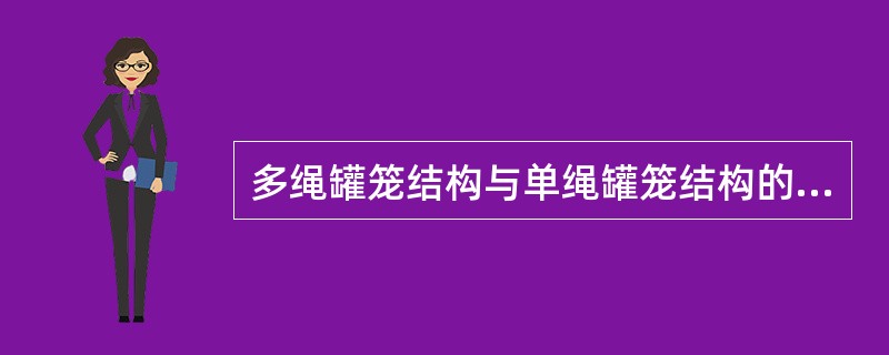 多绳罐笼结构与单绳罐笼结构的区别是（）。