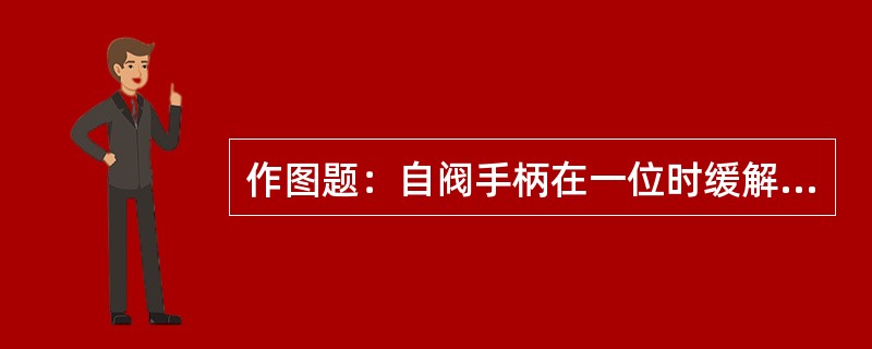 作图题：自阀手柄在一位时缓解柱塞阀的通路。（绘图说明）