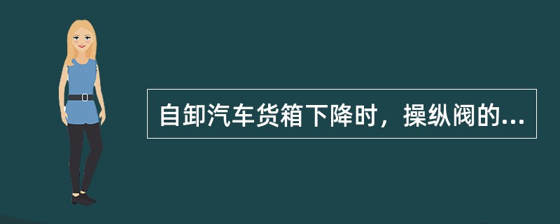 自卸汽车货箱下降时，操纵阀的（）、回油孔与举升油缸的油道相通，由于举倾油缸的油压