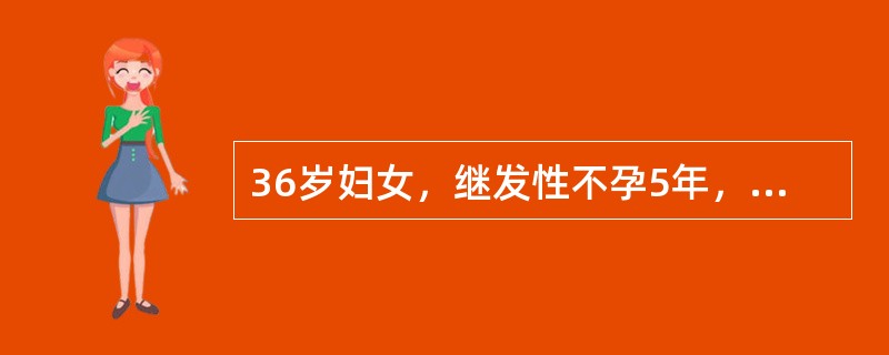 36岁妇女，继发性不孕5年，8年前有结核性盆腔炎病史，已治愈。子宫输卵管碘油造影