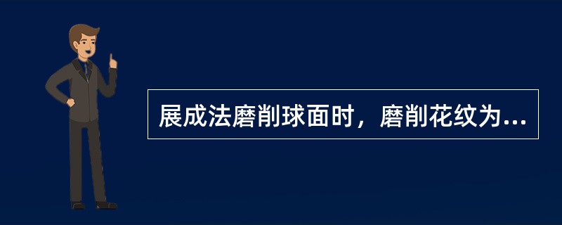 展成法磨削球面时，磨削花纹为凸单花纹，则说明砂轮中心相对工件中心（）。