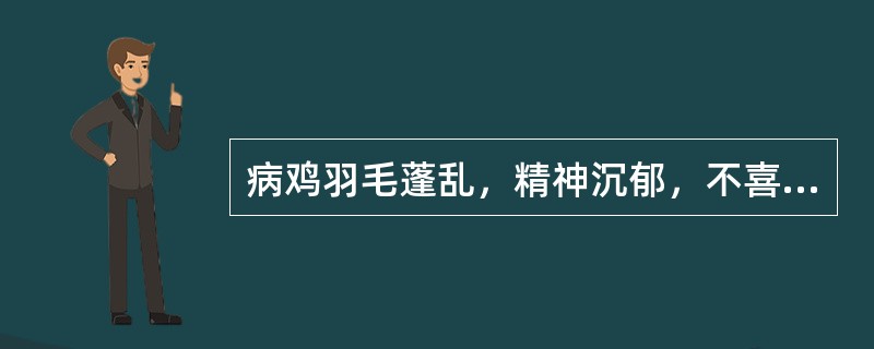 病鸡羽毛蓬乱，精神沉郁，不喜欢活动，鸡冠发白，食欲不振，体重减轻，腹泻，拉黄白色