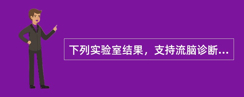 下列实验室结果，支持流脑诊断的是（）。