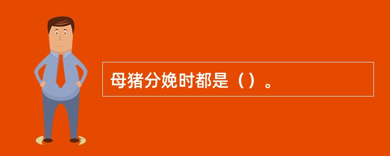 母猪分娩时都是（）。