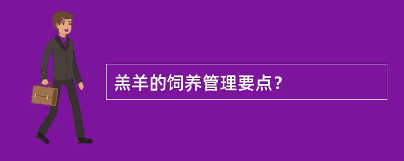 羔羊的饲养管理要点？