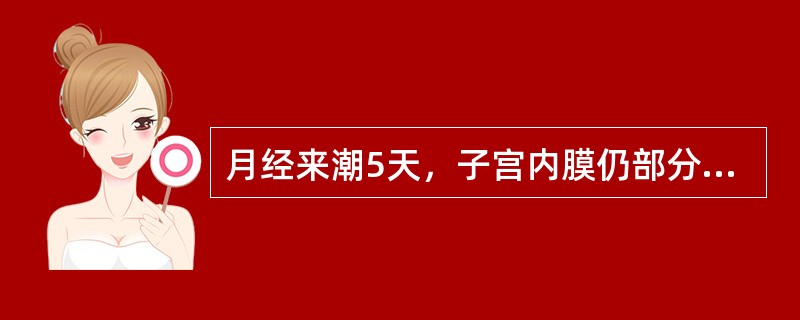 月经来潮5天，子宫内膜仍部分呈分泌反映（）