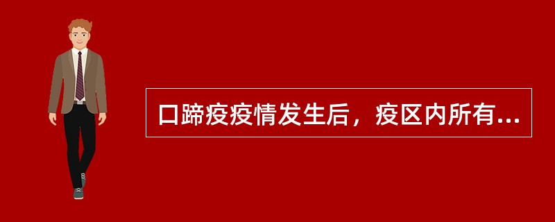 口蹄疫疫情发生后，疫区内所有动物及其产品按规定处理后，经过（）天以上的监测，未出