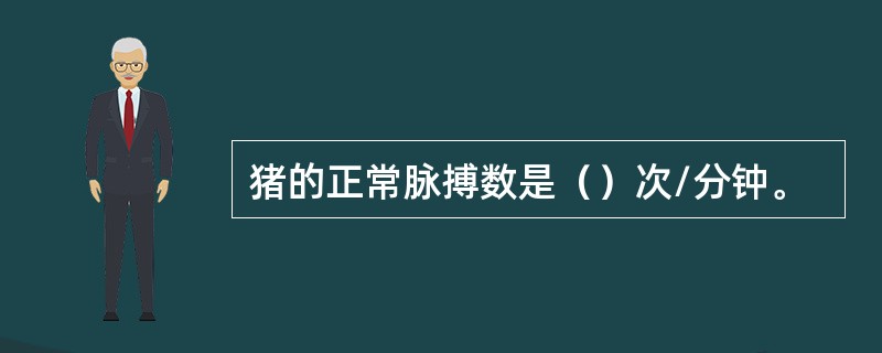 猪的正常脉搏数是（）次/分钟。