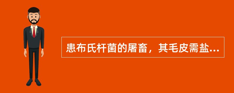 患布氏杆菌的屠畜，其毛皮需盐啧（）个月出厂。