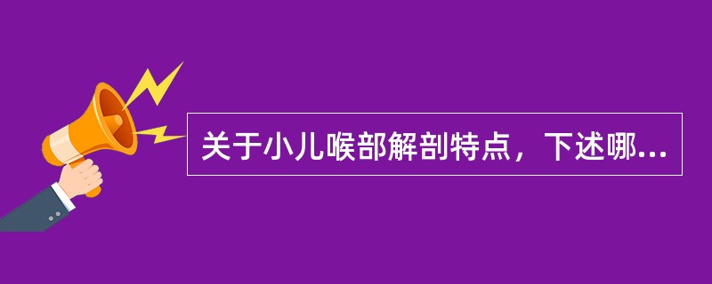 关于小儿喉部解剖特点，下述哪个不对（）