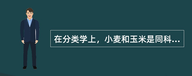 在分类学上，小麦和玉米是同科不同属，小麦与大豆是同门不同纲。下列说法正确的是（）