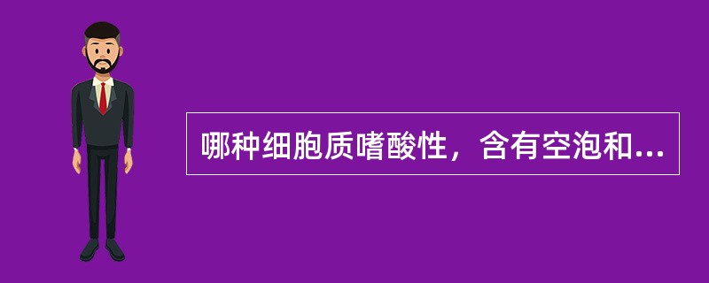 哪种细胞质嗜酸性，含有空泡和异物颗粒（）