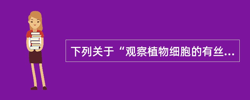 下列关于“观察植物细胞的有丝分裂”实验的叙述中，正确的是（）