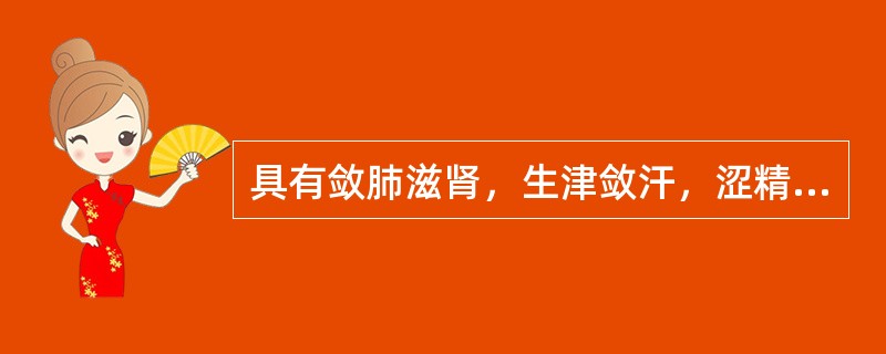 具有敛肺滋肾，生津敛汗，涩精止泻，宁心安神功效的药物是（）