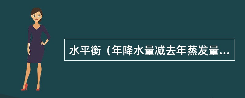 水平衡（年降水量减去年蒸发量）能反映某地区水分的盈亏。下图为世界某区域地图，读图