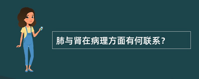 肺与肾在病理方面有何联系？