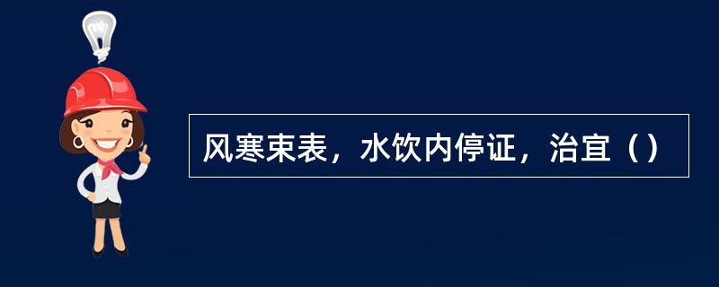 风寒束表，水饮内停证，治宜（）