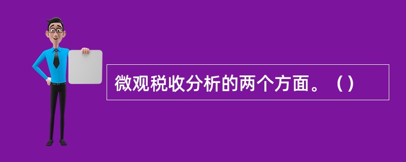 微观税收分析的两个方面。（）