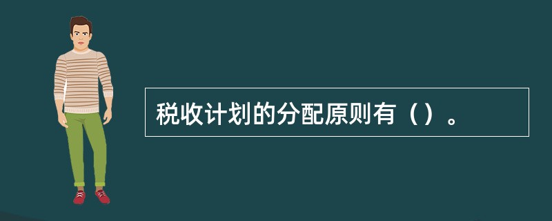 税收计划的分配原则有（）。