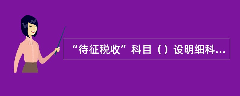 “待征税收”科目（）设明细科目。