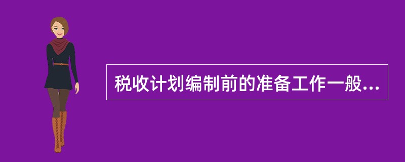 税收计划编制前的准备工作一般有整理基础资料和专题调查研究两个方面。