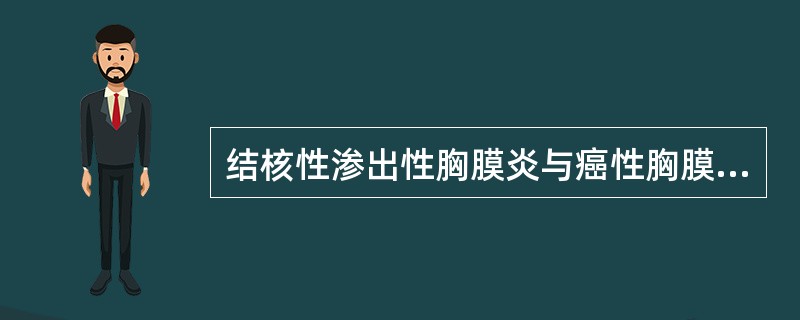 结核性渗出性胸膜炎与癌性胸膜炎鉴别，最主要的是：（）