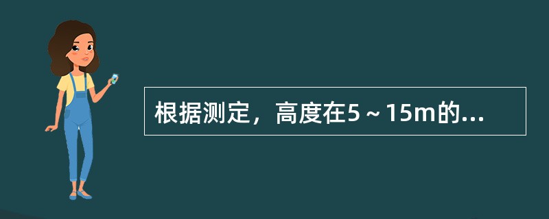 根据测定，高度在5～15m的坠落半径是（）