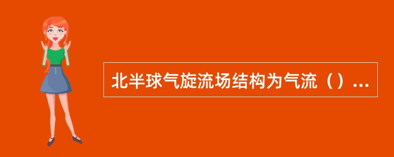 北半球气旋流场结构为气流（）旋转，涡度为（）。