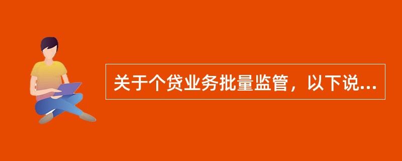 关于个贷业务批量监管，以下说法正确的是（）。