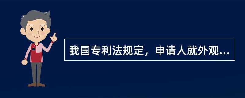 我国专利法规定，申请人就外观设计向国务院专利行政部门提出专利申请的，应当提交的文
