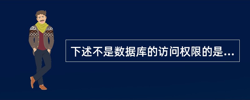 下述不是数据库的访问权限的是（）