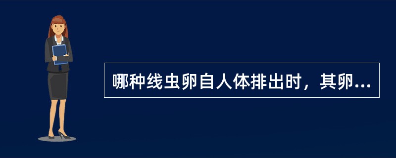 哪种线虫卵自人体排出时，其卵内细胞可发育成蝌蚪状()