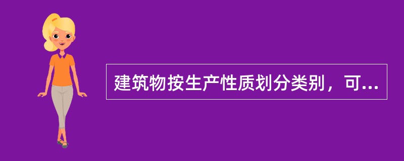 建筑物按生产性质划分类别，可分为工业建筑和民用建筑。()
