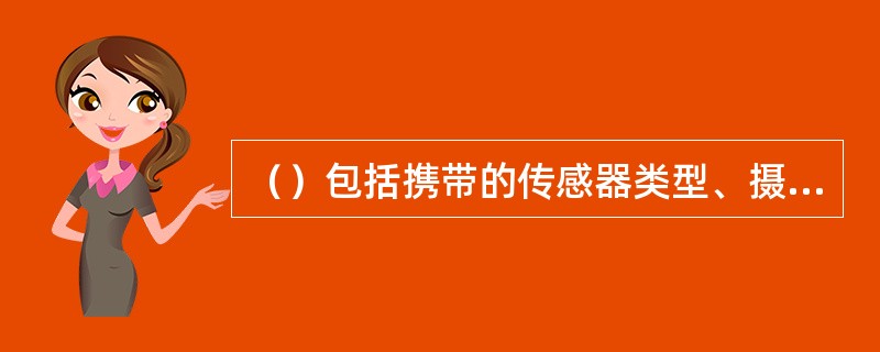 （）包括携带的传感器类型、摄像机类型和专用任务设备类型等，规划设备工作时间及工作