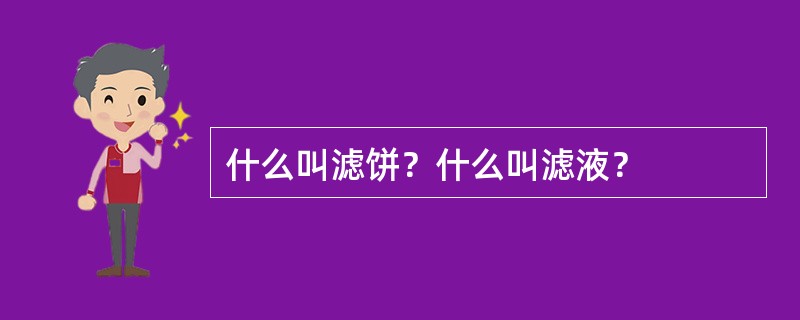 什么叫滤饼？什么叫滤液？