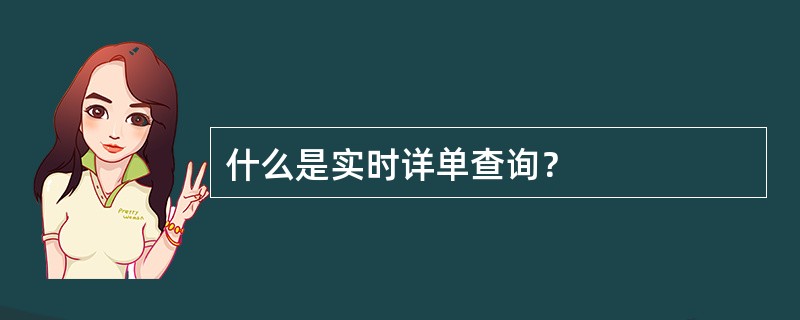 什么是实时详单查询？