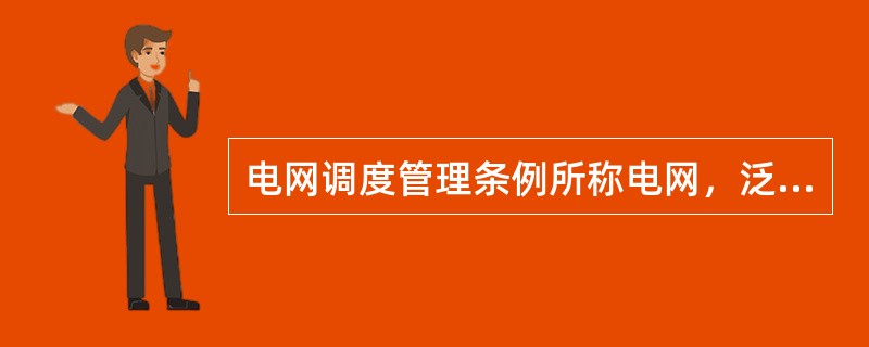 电网调度管理条例所称电网，泛指由发电、供电、用电设施和为保证这些设施正常运行所需