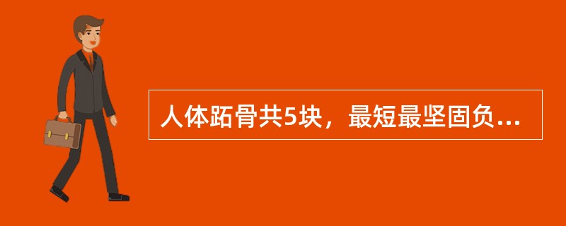 人体跖骨共5块，最短最坚固负重最重要的是（）。